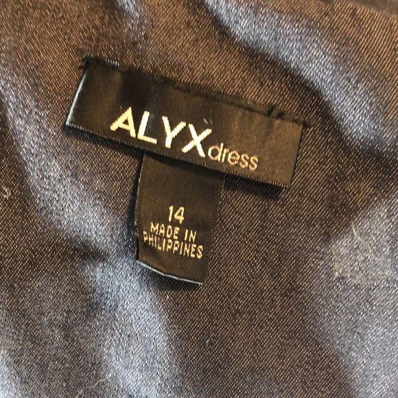 ALYX Womens Chambray Sheath Dress Size 14 Dark Wash Denimlike Belted Cap Sleeve - Picture 7 of 11